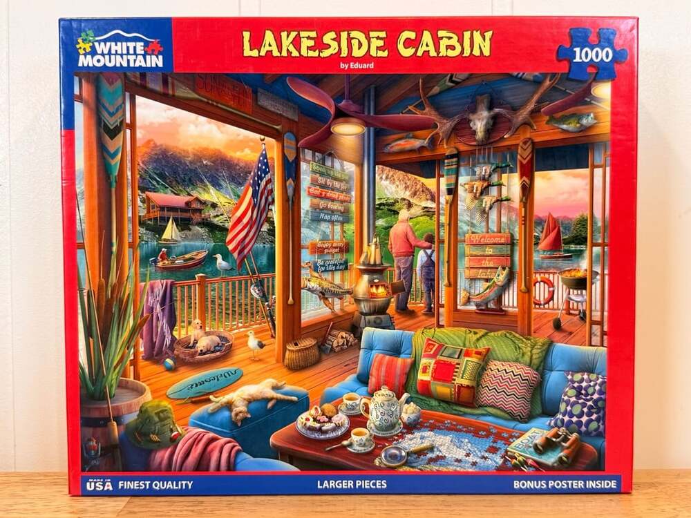 Lakeside Cabin 1000 Piece Jigsaw Puzzle by White Mountain Puzzles